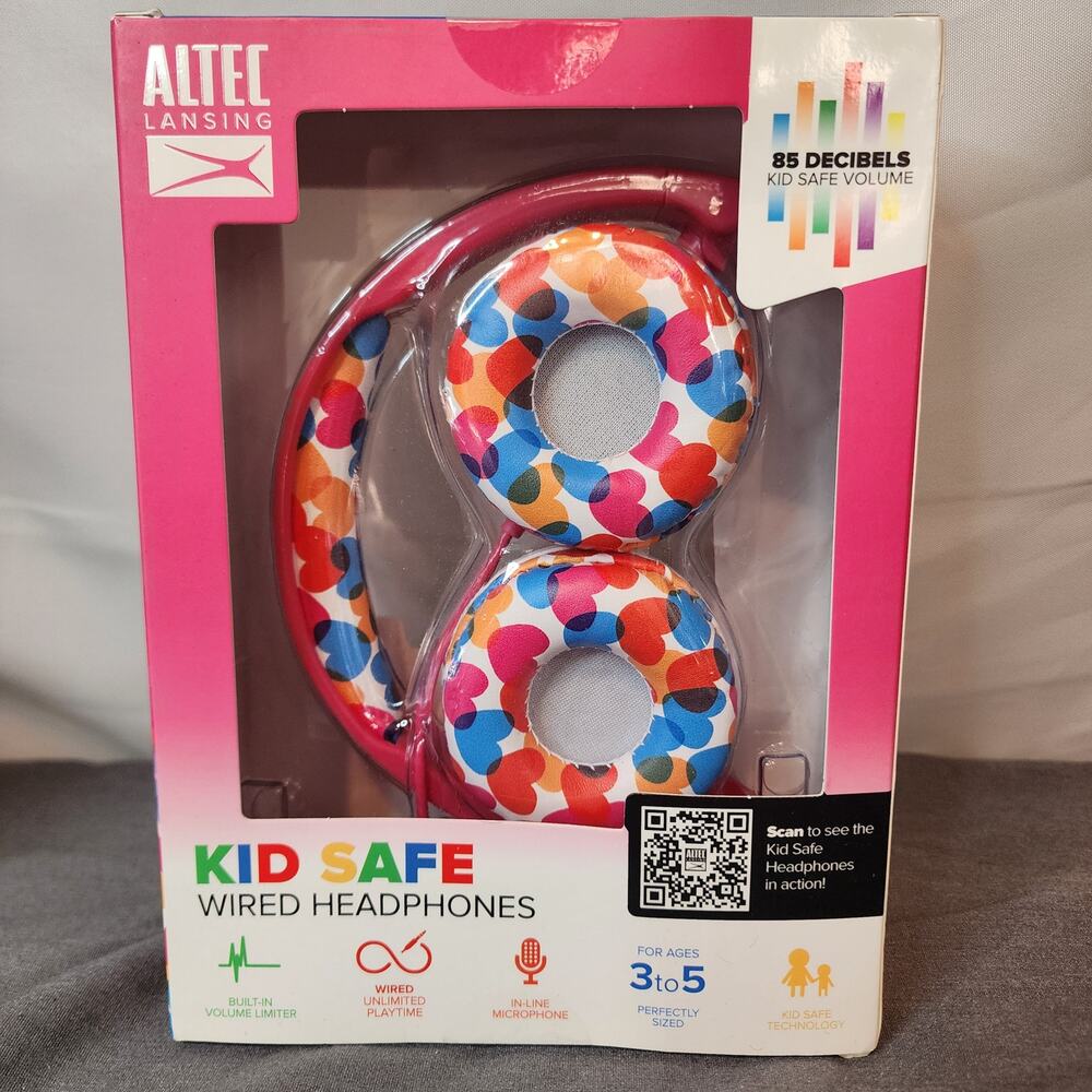 New Altec Lansing Kid Safe Wired Headphones Multicolor Kid Safe Volume - Sealed